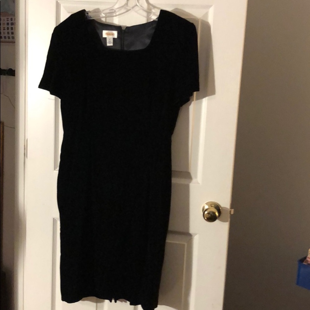 Talbots black velvet cocktail dress